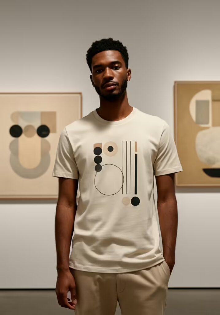 10 Minimalist T-Shirt Style Ideas for a Clean & Modern Look 12 Modern geometric art t-shirt with minimalist graphic design