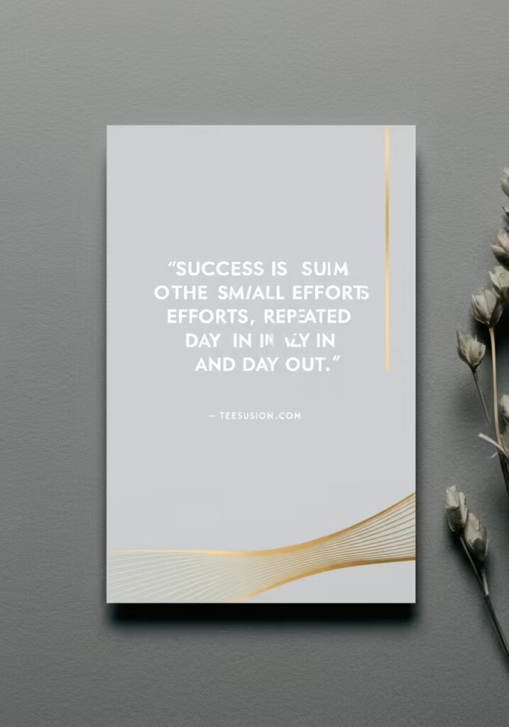 45+ Best Inspirational Quotes for Daily Motivation 3 A motivational quote card that reads 'Success is the sum of small efforts, repeated day in and day out.'