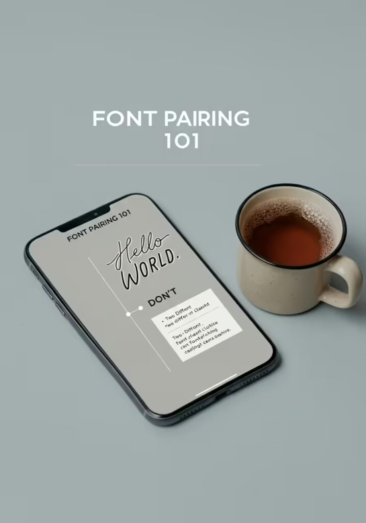 A visual guide showing good and bad examples of font pairing for design.
