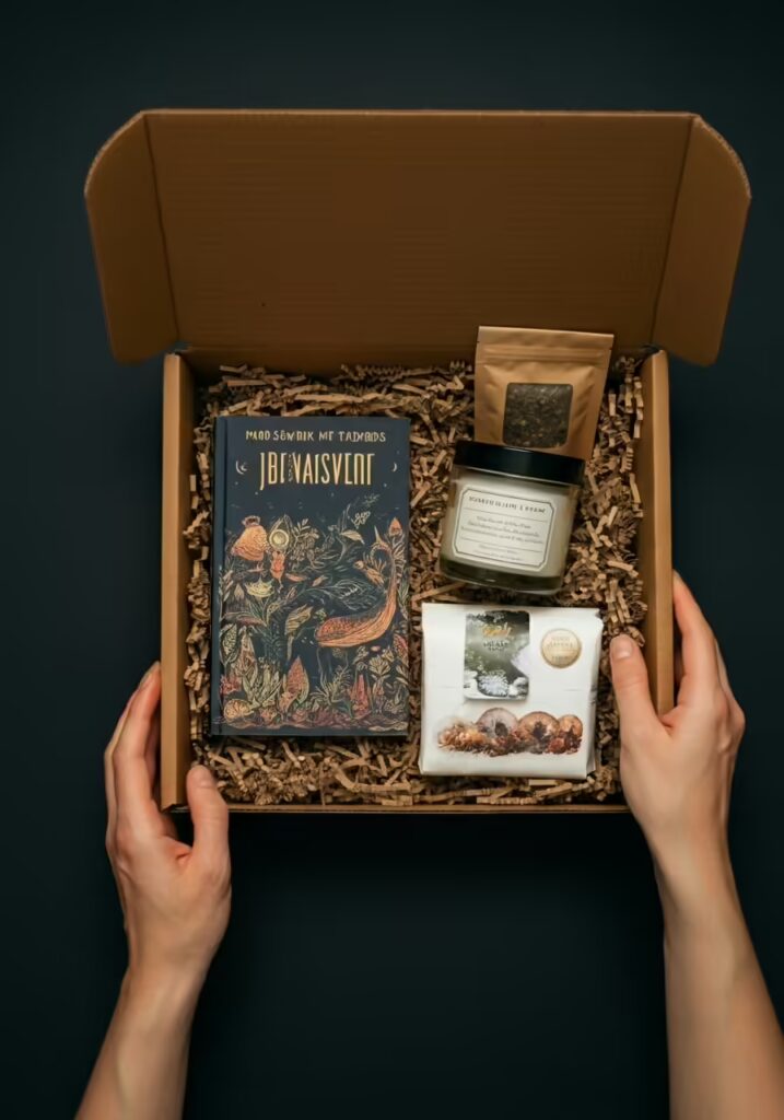25 Best Gifts for Book Lovers (Unique Ideas Every Reader Will Love) 9 Hands unboxing a book subscription box filled with a new book and themed goodies.